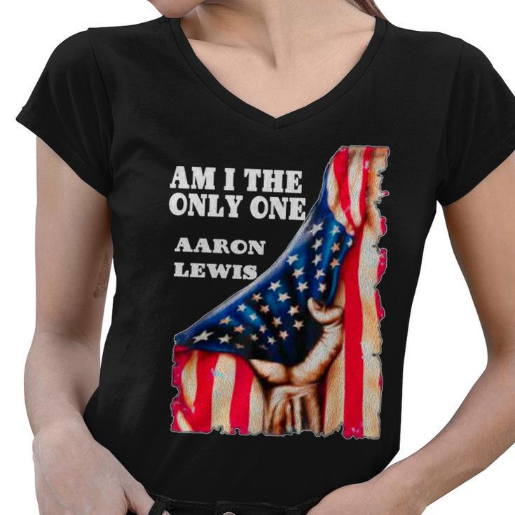 Aaron Lewis Am I The Only One Us Flag Tshirt Women V-Neck T-Shirt