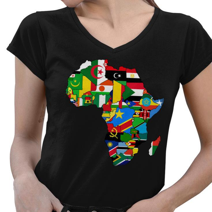 Africa Proud African Country Flags Tshirt Women V-Neck T-Shirt