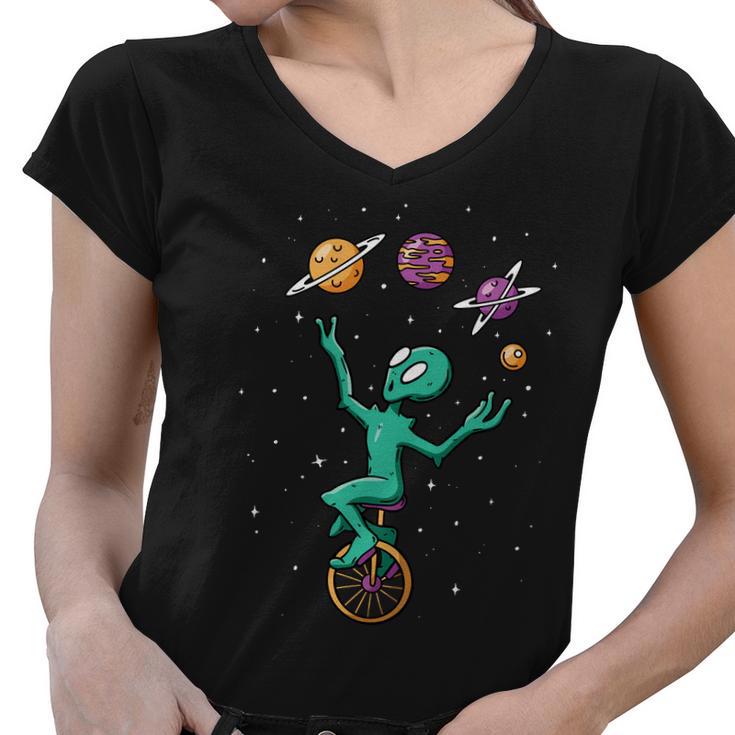 Alien Juggler Women V-Neck T-Shirt