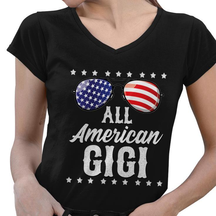 All American Gigi 4Th Of July Independence Women V-Neck T-Shirt