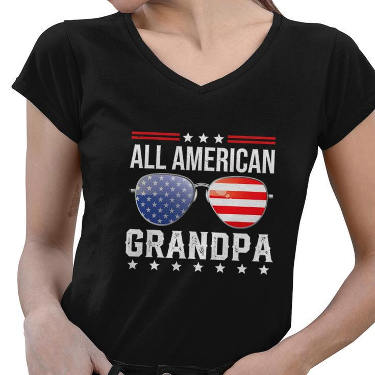 All American Grandpa Fourth 4Th Of July Women V-Neck T-Shirt