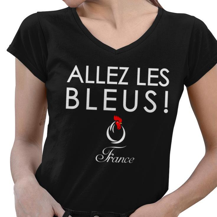 Allez Les Bleus France Soccer Women V-Neck T-Shirt