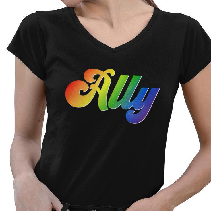Ally Lgbt Support Tshirt Women V-Neck T-Shirt