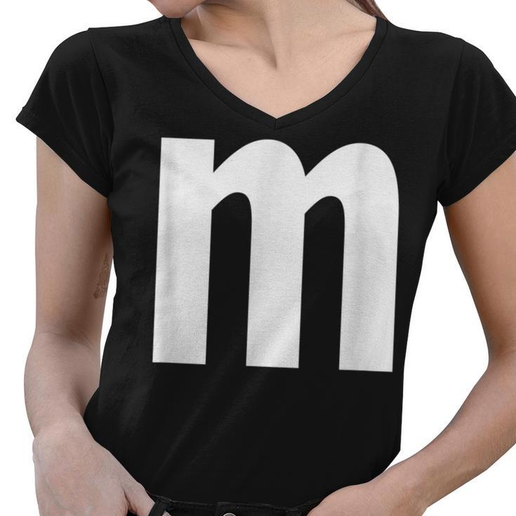 Alphabet Letter M Lower Case M  Women V-Neck T-Shirt