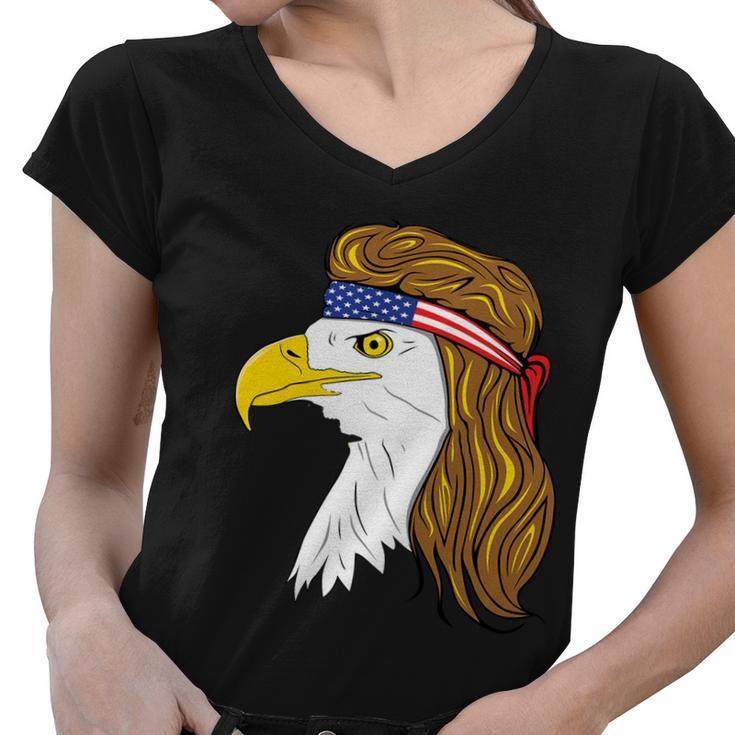 American Bald Eagle Mullet 4Th Of July Funny Usa Patriotic Cute Gift Women V-Neck T-Shirt