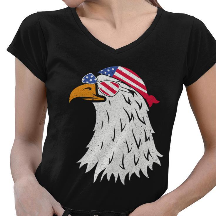 American Bald Eagle Mullet 4Th Of July Vintage Gift Women V-Neck T-Shirt