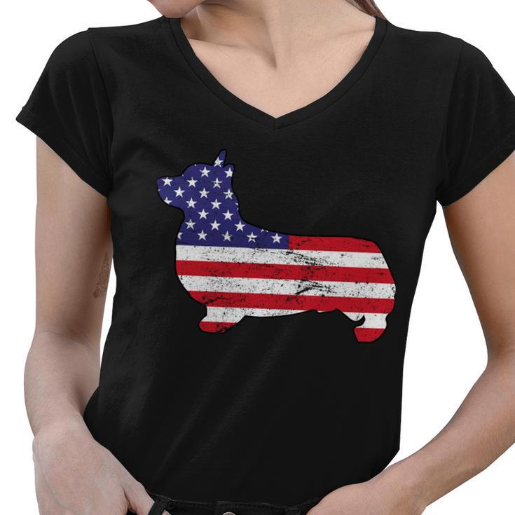American Corgi Tshirt Women V-Neck T-Shirt
