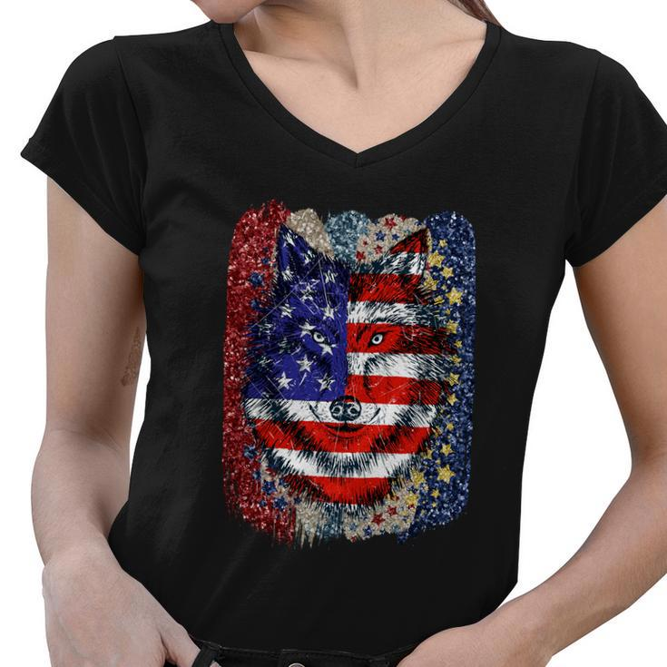 American Flag Usa 4Th Of July V2 Women V-Neck T-Shirt
