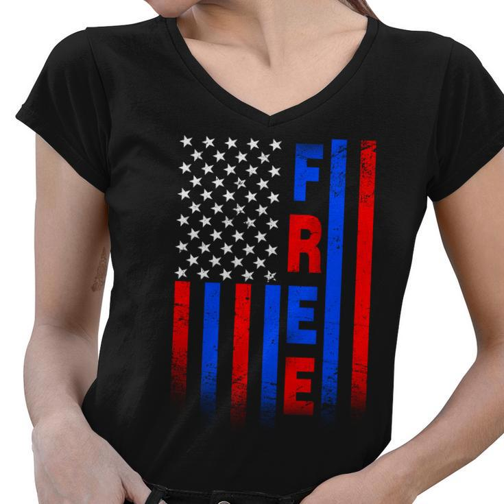 American Pride Freedom Flag Tshirt Women V-Neck T-Shirt