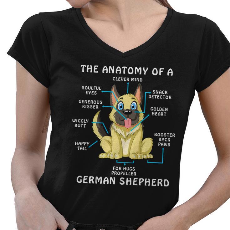 Anatomy Of German Shepherd Women V-Neck T-Shirt