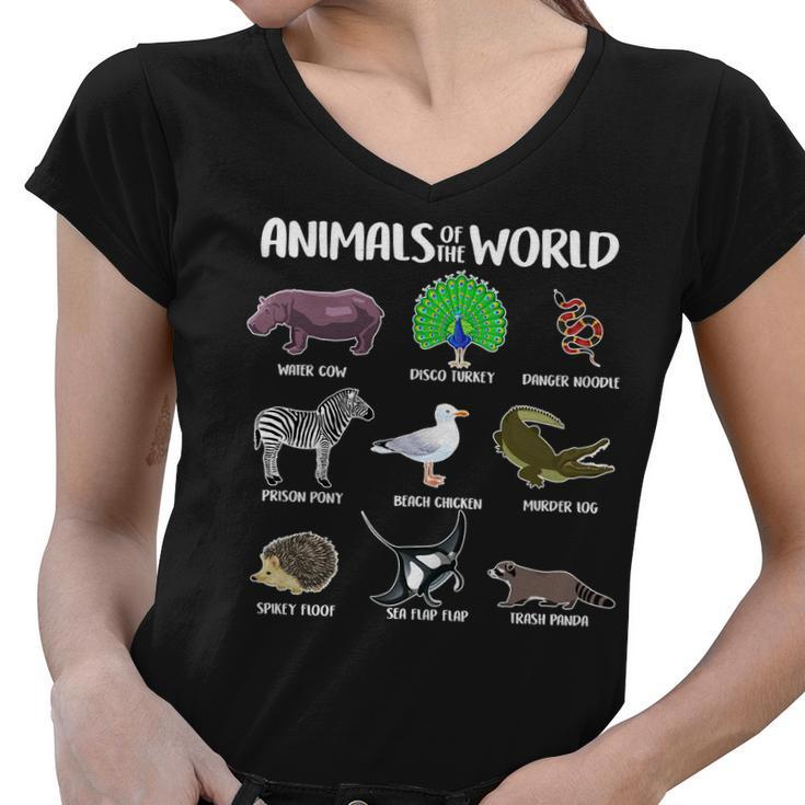 Animals Of The World Tshirt Women V-Neck T-Shirt