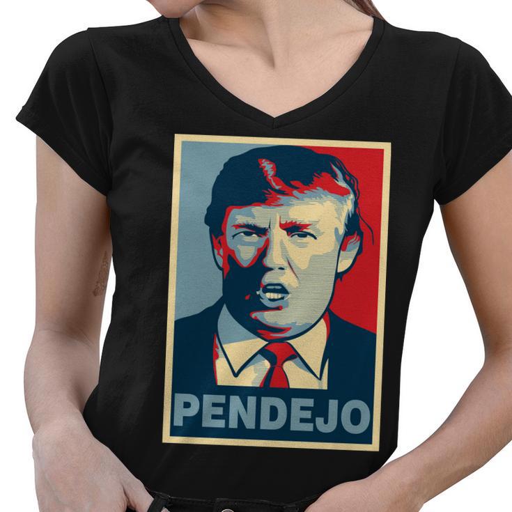 Anti Trump Pendejo Poster Not My President Women V-Neck T-Shirt