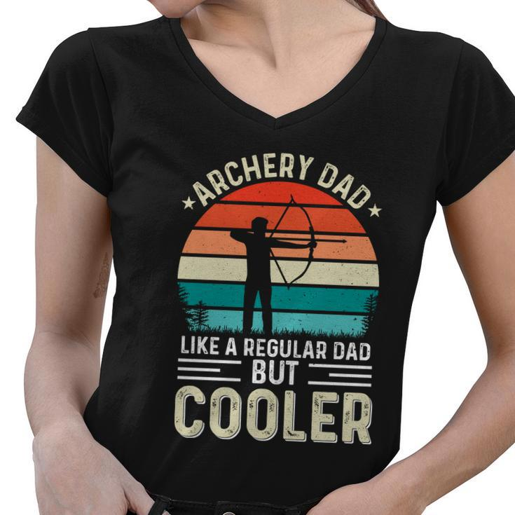 Archery Dad Funny Fathers Day Gift For Archer Bow Hunter Graphic Design Printed Casual Daily Basic Women V-Neck T-Shirt
