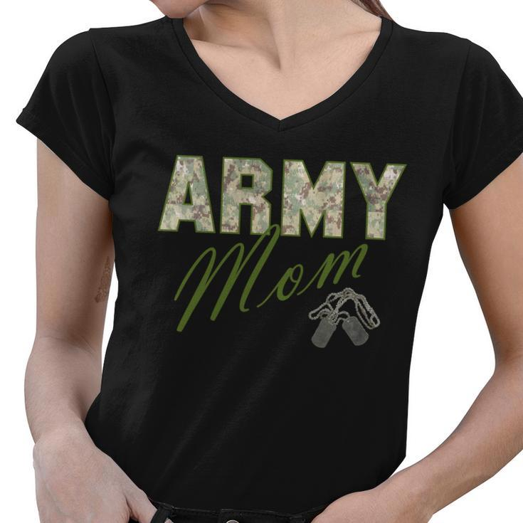 Army Mom Tshirt V3 Women V-Neck T-Shirt