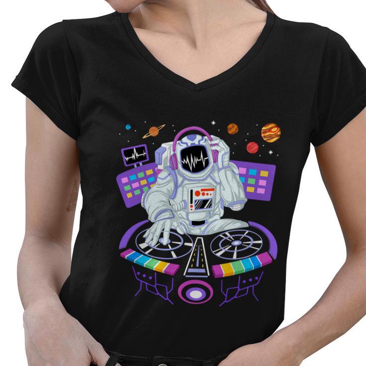 Astronaut Dj Women V-Neck T-Shirt