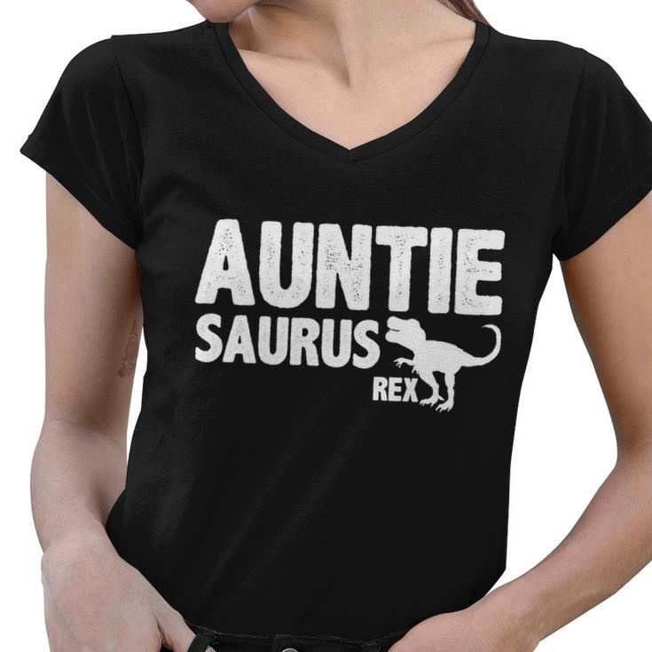 Auntiesaurus Auntie Saurus Rex Tshirt Women V-Neck T-Shirt