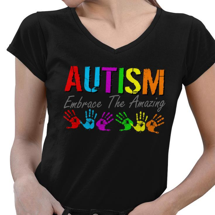 Autism Embrace The Amazing Tshirt Women V-Neck T-Shirt
