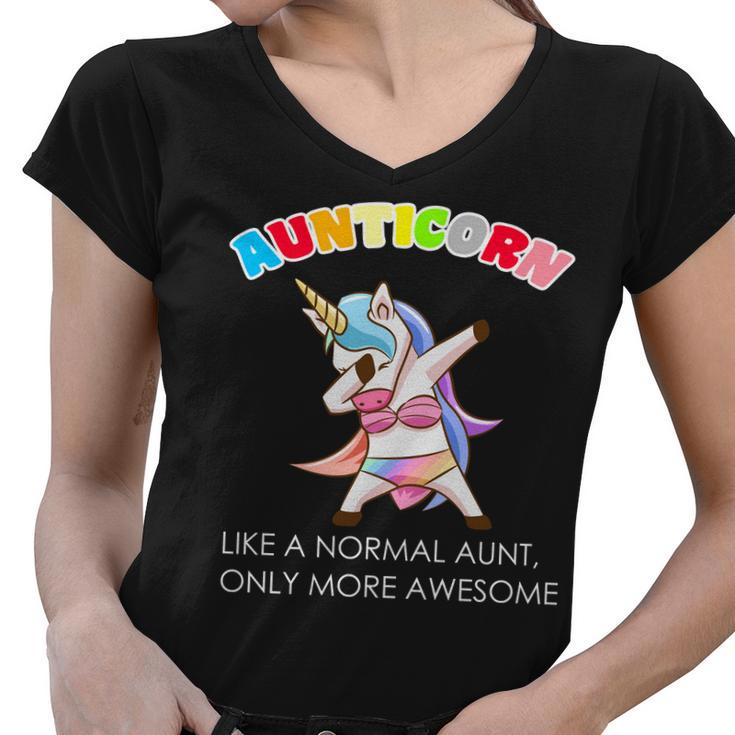 Awesome Aunticorn Like A Normal Aunt Women V-Neck T-Shirt