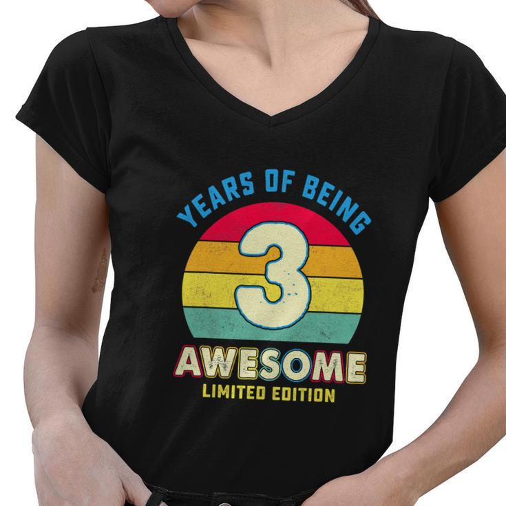 Awesome Retro 3Rd Birthday Boy Girl Women V-Neck T-Shirt