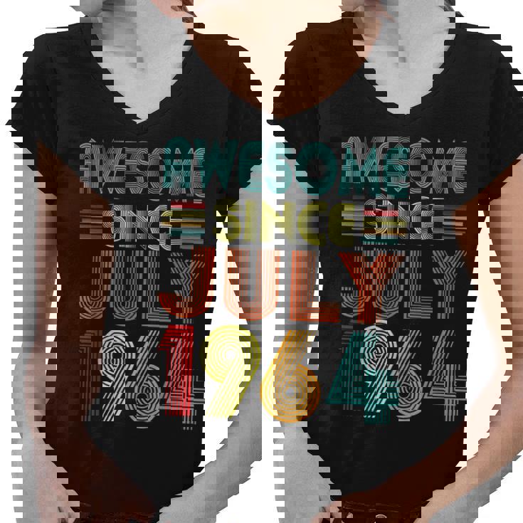 Awesome Since July 1964 Vintage 58 Years Old 58Th Birthday  Women V-Neck T-Shirt