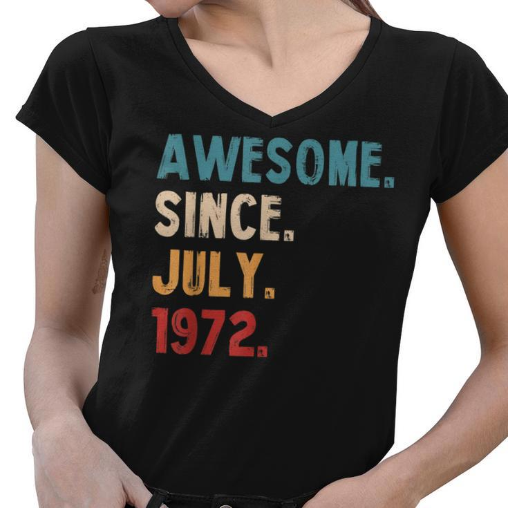 Awesome Since July 1972 Vintage 50Th Birthday  V2 Women V-Neck T-Shirt