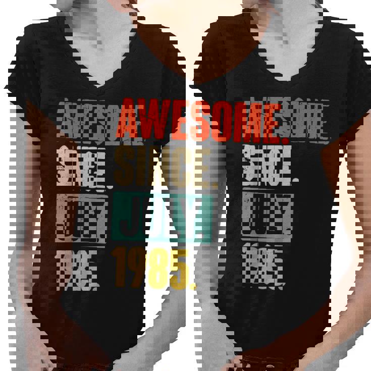 Awesome Since July 1985 37 Year Old 37Th Birthday Gift  Women V-Neck T-Shirt