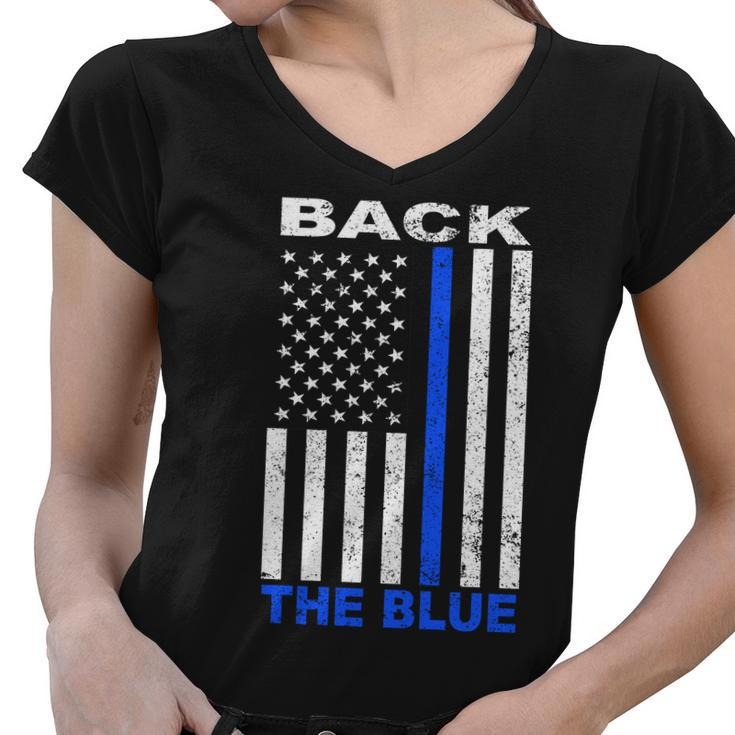 Back The Blue Support Our Police Tshirt Women V-Neck T-Shirt
