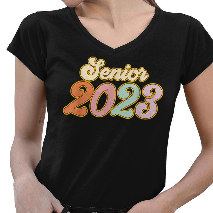 Back To School Senior 2023 Graduation Or First Day Of School  Women V-Neck T-Shirt