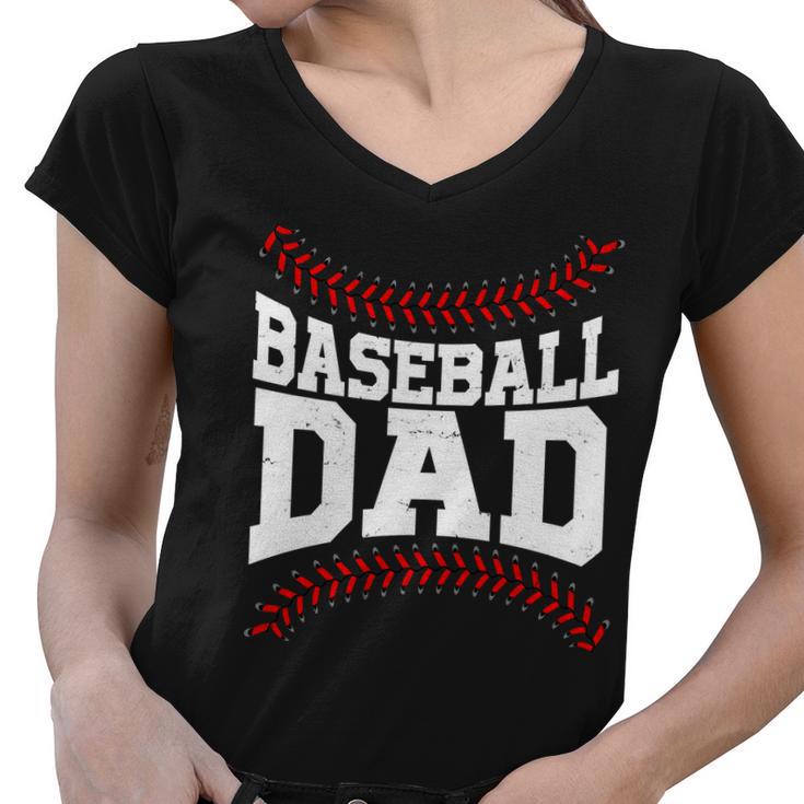 Baseball Dad Sports Fan Tshirt Women V-Neck T-Shirt