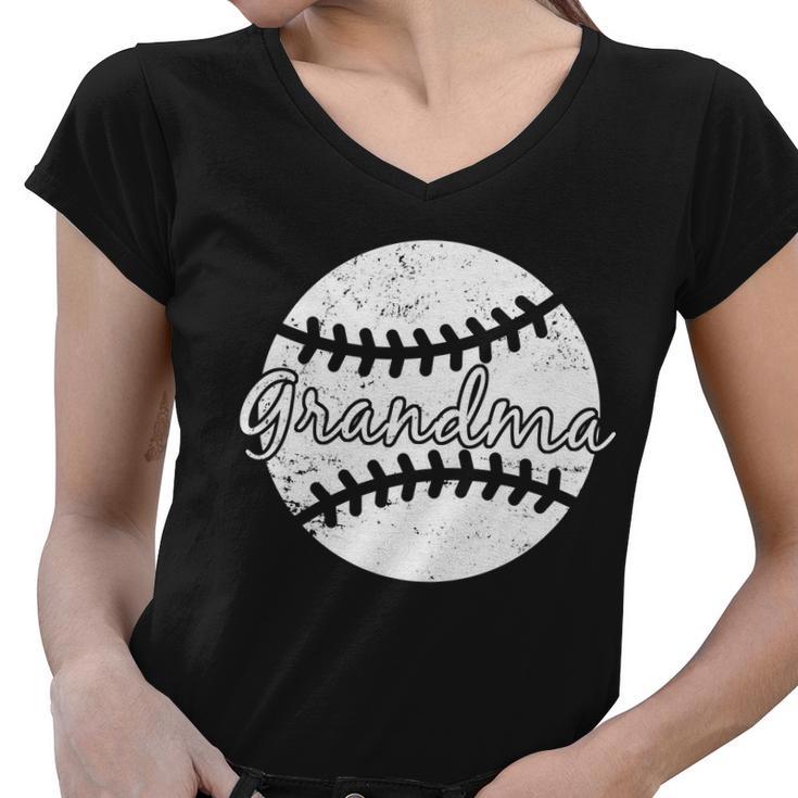 Baseball Grandma V2 Women V-Neck T-Shirt