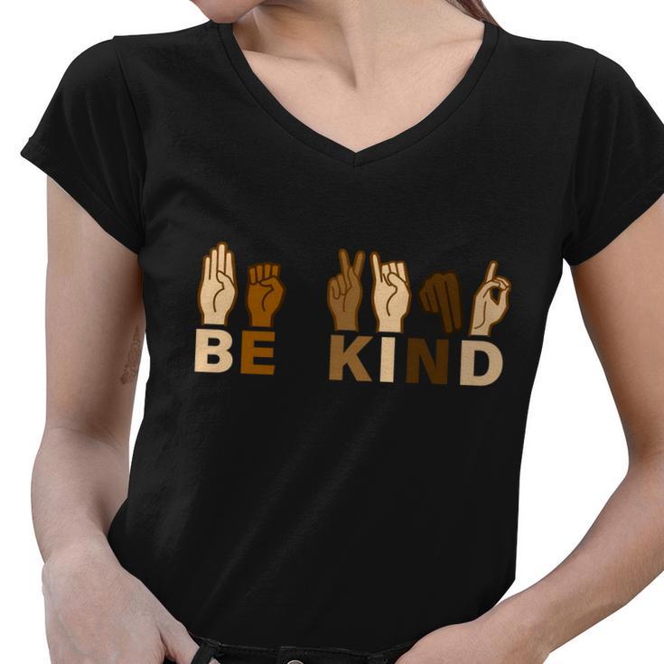 Be Kind Sign Language Tshirt Women V-Neck T-Shirt