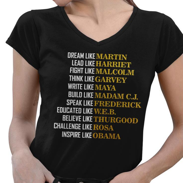 Be Like Inspiring Leaders Black History Tshirt Women V-Neck T-Shirt