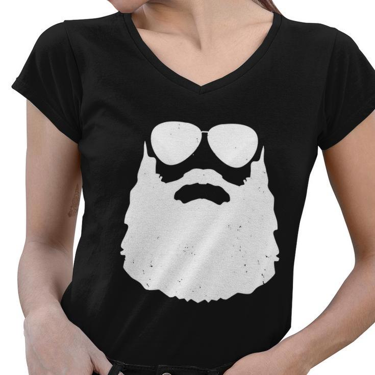 Beard Glasses V2 Women V-Neck T-Shirt