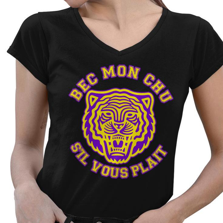 Bec Mon Chu Sil Vous Plait Tiger Tshirt Women V-Neck T-Shirt