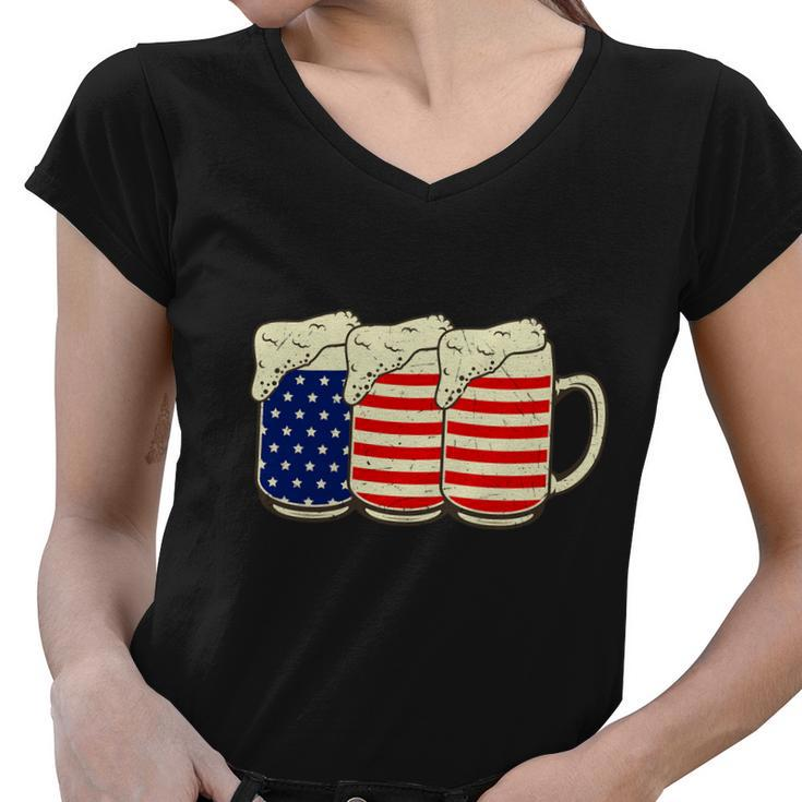 Beer American Graphic 4Th Of July Graphic Plus Size Shirt For Men Women Family Women V-Neck T-Shirt