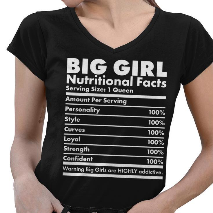 Big Girl Nutritional Facts Tshirt Women V-Neck T-Shirt