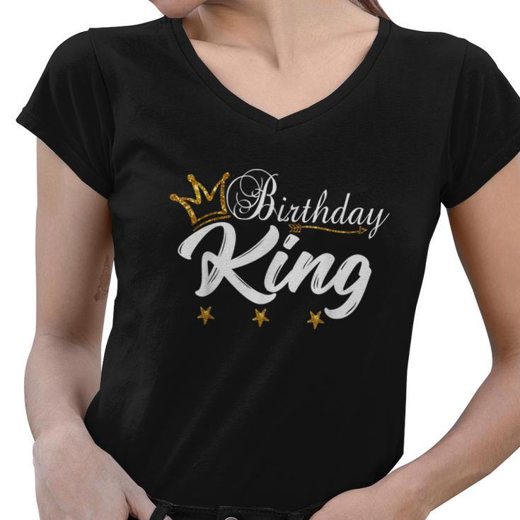 Birthday King Gold Crown Shirt For Boys And Men Tshirt Women V-Neck T-Shirt