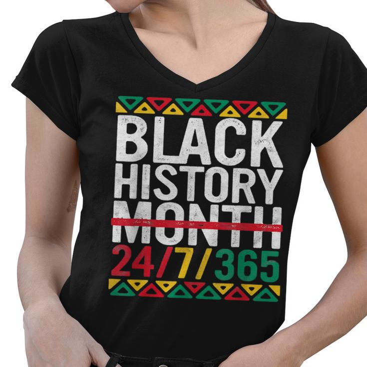 Black History Month 2022 Black History 247365 Melanin  Women V-Neck T-Shirt