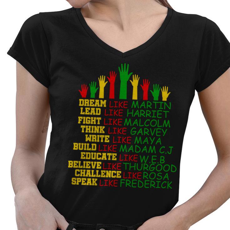 Black History Month Famous Figures Women V-Neck T-Shirt