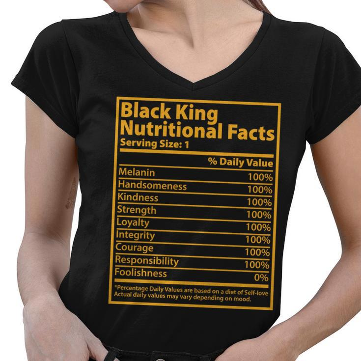 Black King Nutritional Facts Tshirt Women V-Neck T-Shirt