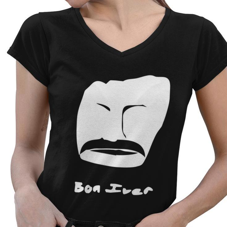 Bon Iver Face Women V-Neck T-Shirt
