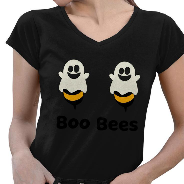 Boo Bees Ghost Bee Halloween Quote Women V-Neck T-Shirt