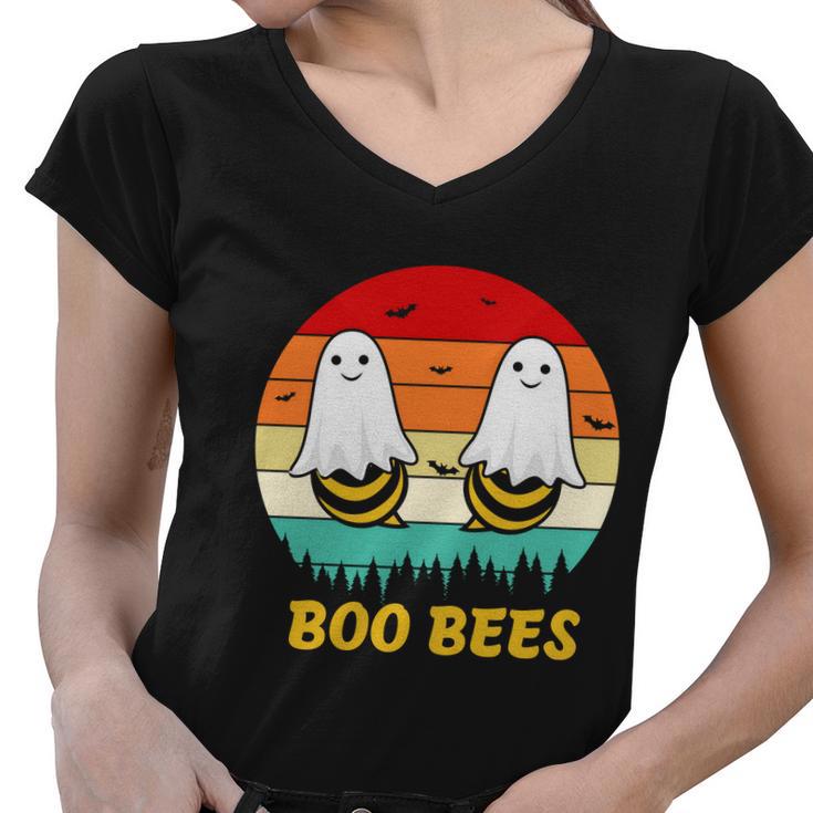 Boo Bees Ghost Halloween Quote V2 Women V-Neck T-Shirt