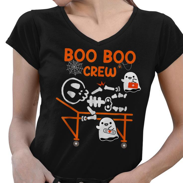 Boo Boo Crew Ghost Doctor Paramedic Emt Nurse Halloween  Women V-Neck T-Shirt