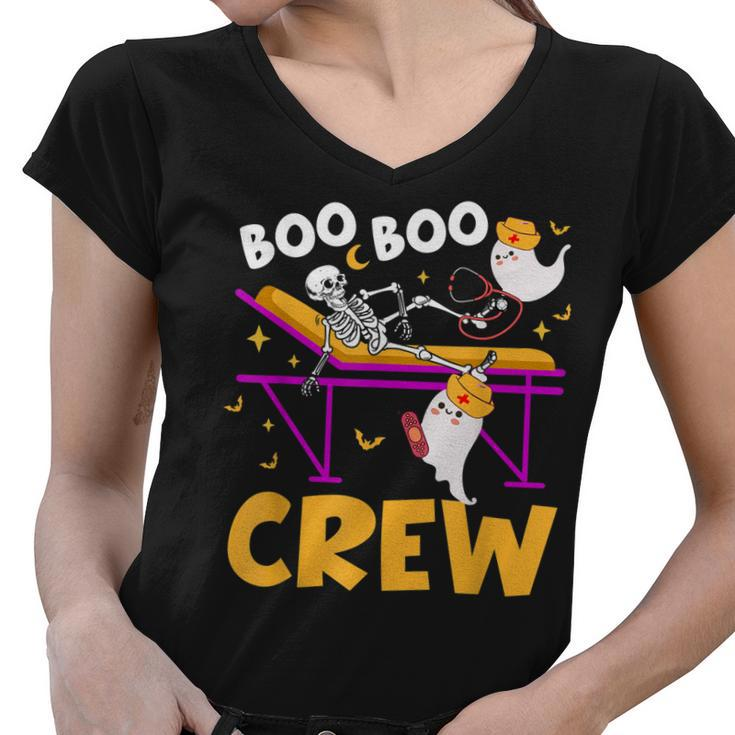 Boo Boo Crew Nurse  Funny Ghost Women Halloween Nurse  Women V-Neck T-Shirt