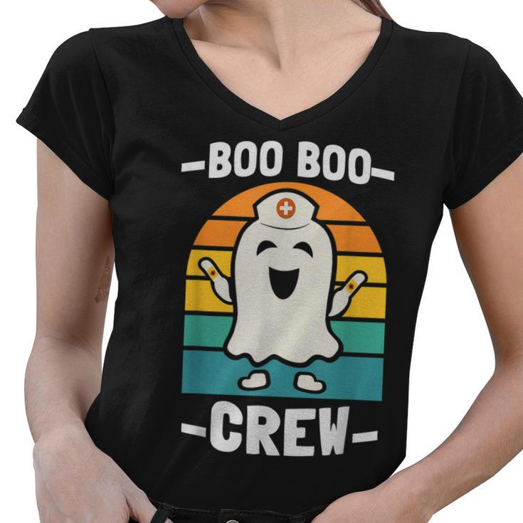 Boo Boo Crew  Nurses Rn Ghost Women Nurse Halloween  Women V-Neck T-Shirt