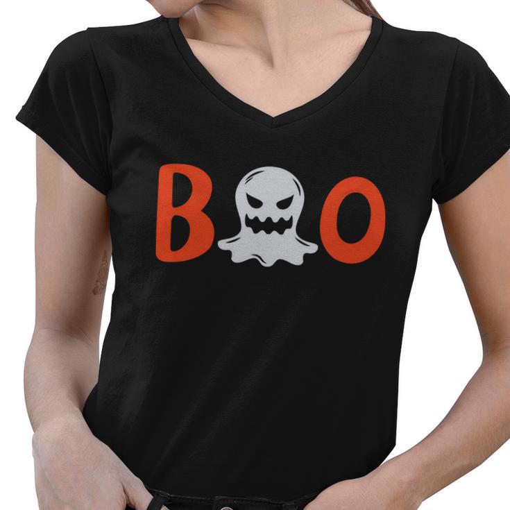 Boo Ghost Funny Halloween Quote Women V-Neck T-Shirt