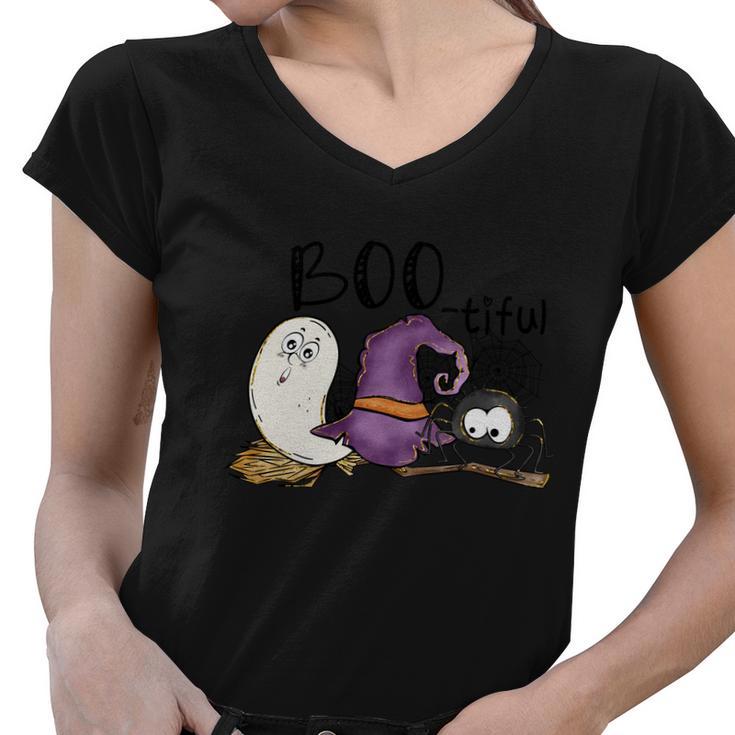 Boo Tiful Funny Halloween Quote V3 Women V-Neck T-Shirt