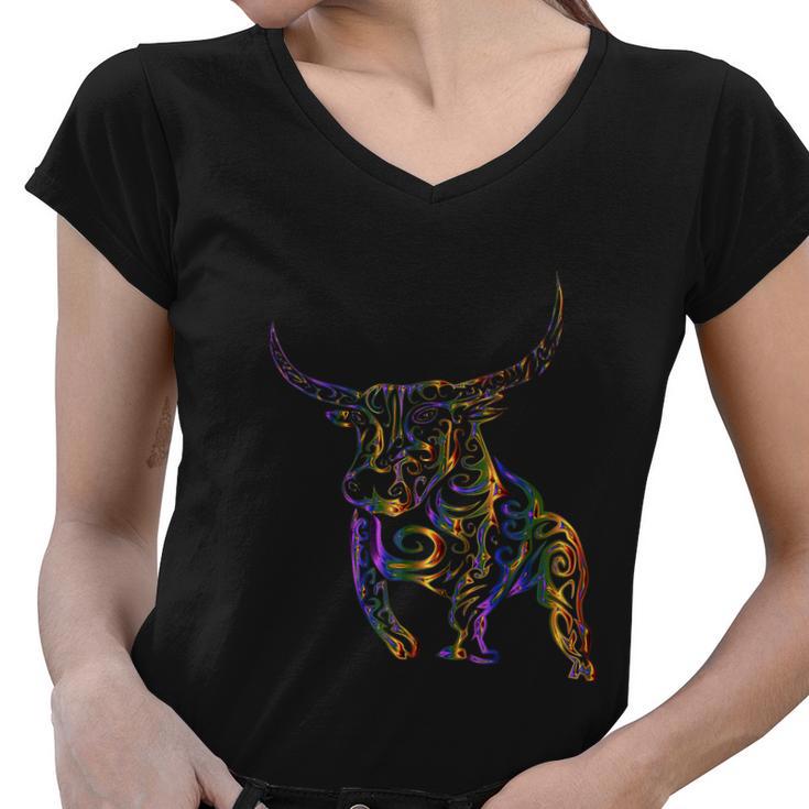 Bull Tshirt Women V-Neck T-Shirt