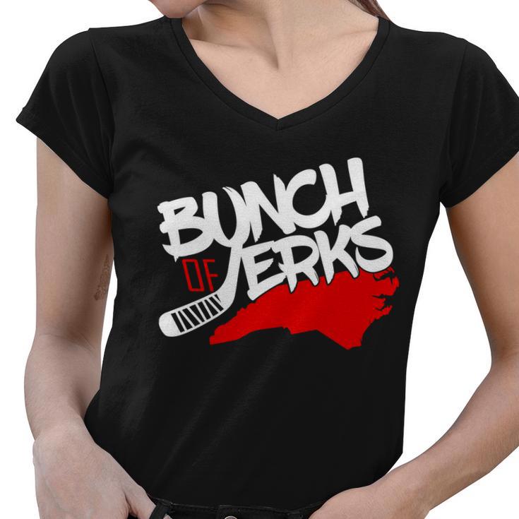 Bunch Of Jerks Carolina Hockey Women V-Neck T-Shirt